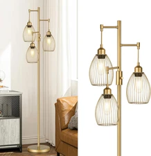 Dimmable Floor Lamp Industrial Floor Lamps  Living Room Gold Tree Lamp Standing