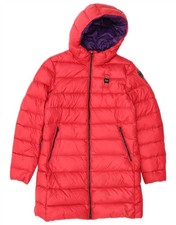 Blauer Cappotto Imbottito con Cappuccio Bambina 13-14 Anni Rosso Poliammide OQ06