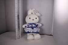 Rare NIJNTJE Miffy Cute 9" White Bunny Plush Delft Blue Dress Netherlands