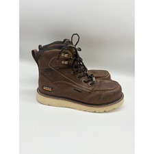 Ariat Mens 9.5D Rebar Brown Saddle Leather Waterproof Composite Toe Work Boots