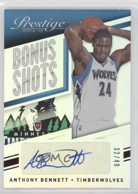 2014 Panini Prestige Bonus Shots Red Premium 32/49 Anthony Bennett #38 Auto 3f2