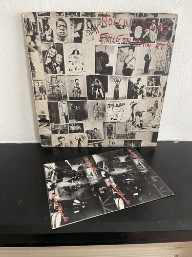 The Rolling Stones Exile on Main St 2LP Set 1972 1st Press w/ Postcards Vinyl EX