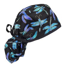 Bouffant Blue Dragonfly Scrub Cap