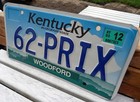 Expired 2012 Kentucky (KY) Auto License Plate - Personalized (62-PRIX) — photo 2