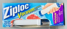 Ziploc Vacuum Starter Kit Hand Pump With 3 Freezer Quart Bags Discontinued NOS