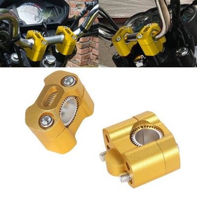 2X HandleBar Fat Bar Mount Clamps Risers Adaptor 7/8'' To 1 1/8'' Gold For Honda