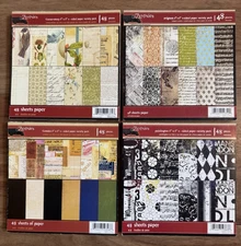 7gypsies LOT OF 4, 6x6" Paper Pads, Scrapbooking/Junk Journal