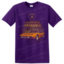 Lamborghini Miura 1971 Vintage Classic Car T Shirt Orange Italian Sports Car