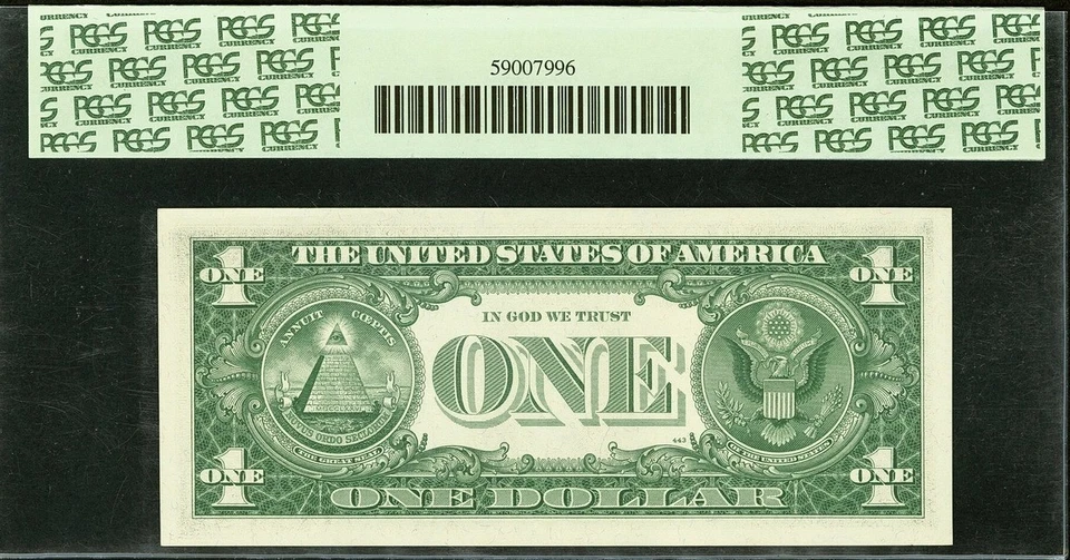 FANCY TRUE BINARY LOW # 00000100 "ONE HUNDRED" serial number $1 PCGS 67 PPQ - Image 3 of 3