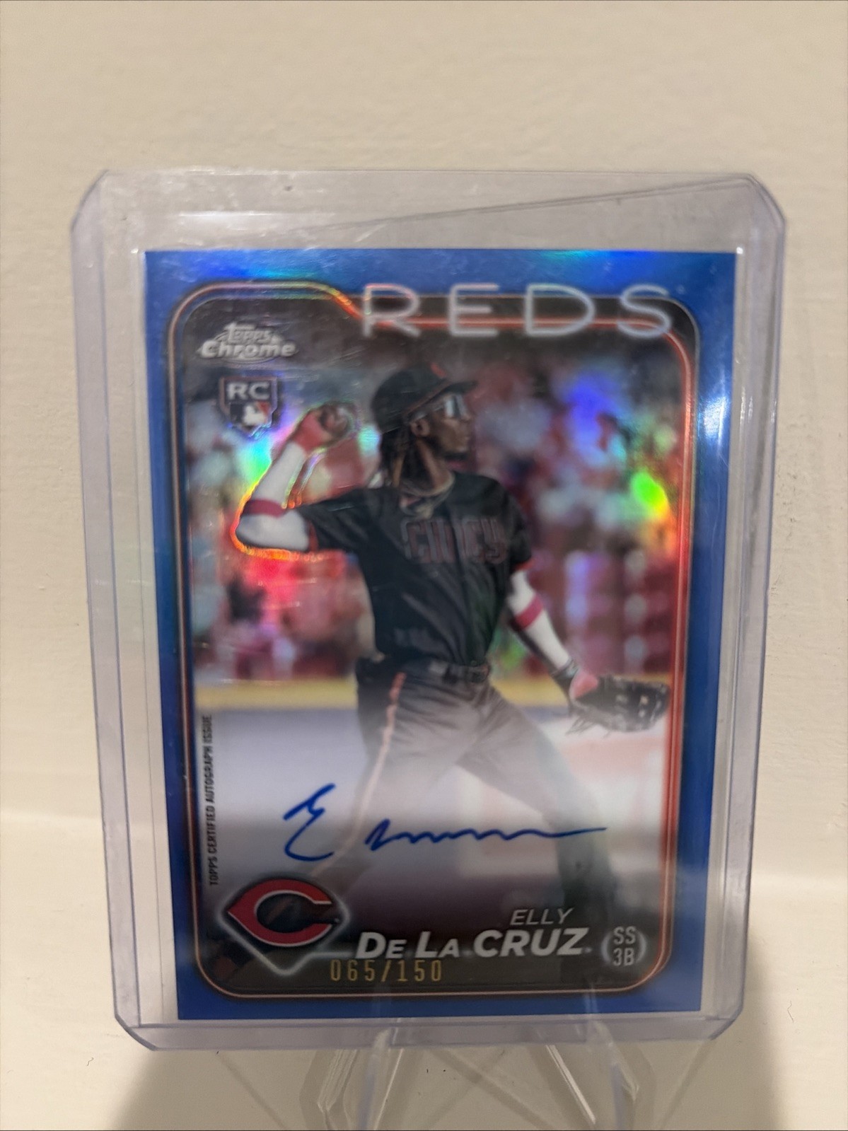 2024 Topps Chrome Elly De La Cruz Blue Auto /150 #RA-EDLC REDS