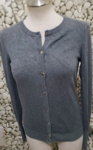 Zara Knit Cardigan Size Medium Gray Gold Button Long Sleeves Sweater Top - Picture 8 of 10