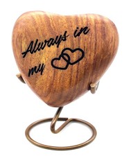 Wooden Handcrafted Heart Urn Keepsake Cremation Urn for Human pet Ashes - Per...