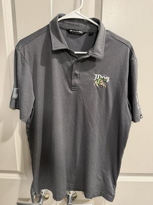 Travis Matthew Large Men s Golf Jdog Polo Integrity Respect Trust USA Flag