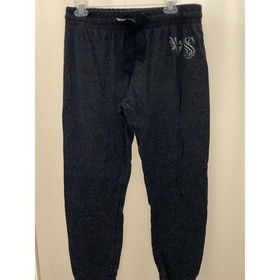 Victoria Secret Pants Sz Medium Rhinestone Logo Knit Joggers New Without Tag
