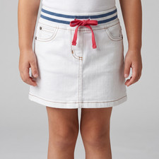 Mini Boden Girl's White Jean Denim Skirt size 4-5