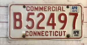 Vintage 1979 1981 Connecticut License Plate Plates Gas Oil Chevy Ford Decor Sign