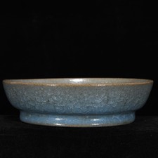 5.7" China Old Classic Porcelain Song Dynasty Ru Kiln Ice Crack Brush Wash