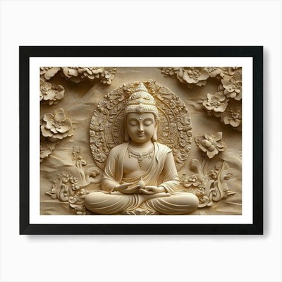 3D Hindu alter religiöser Buddha ein gerahmtes Wandbild Poster Leinwanddruck Bild