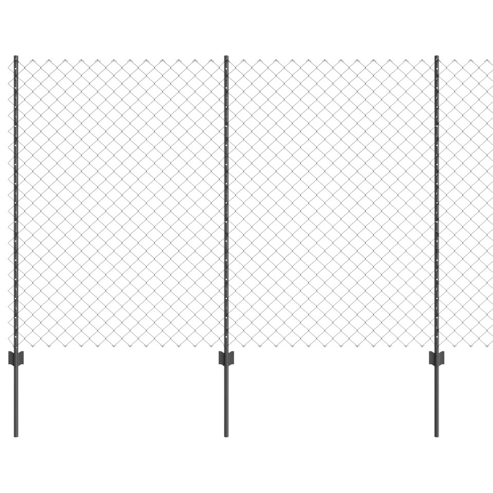 Chain Link Fence with Post 25 x 1.6 m (W x H) PVC-Coated Steel | eBay UK