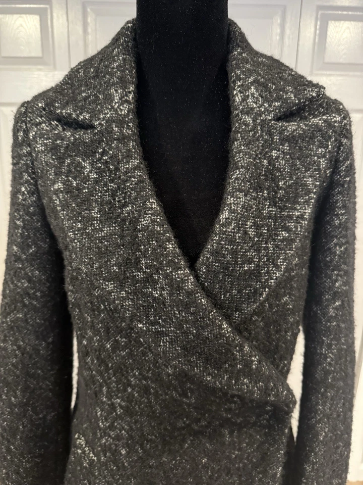 MAX&Co. Abrigo a Presión Negro Doble Pecho Talla S Foto 2 de 4