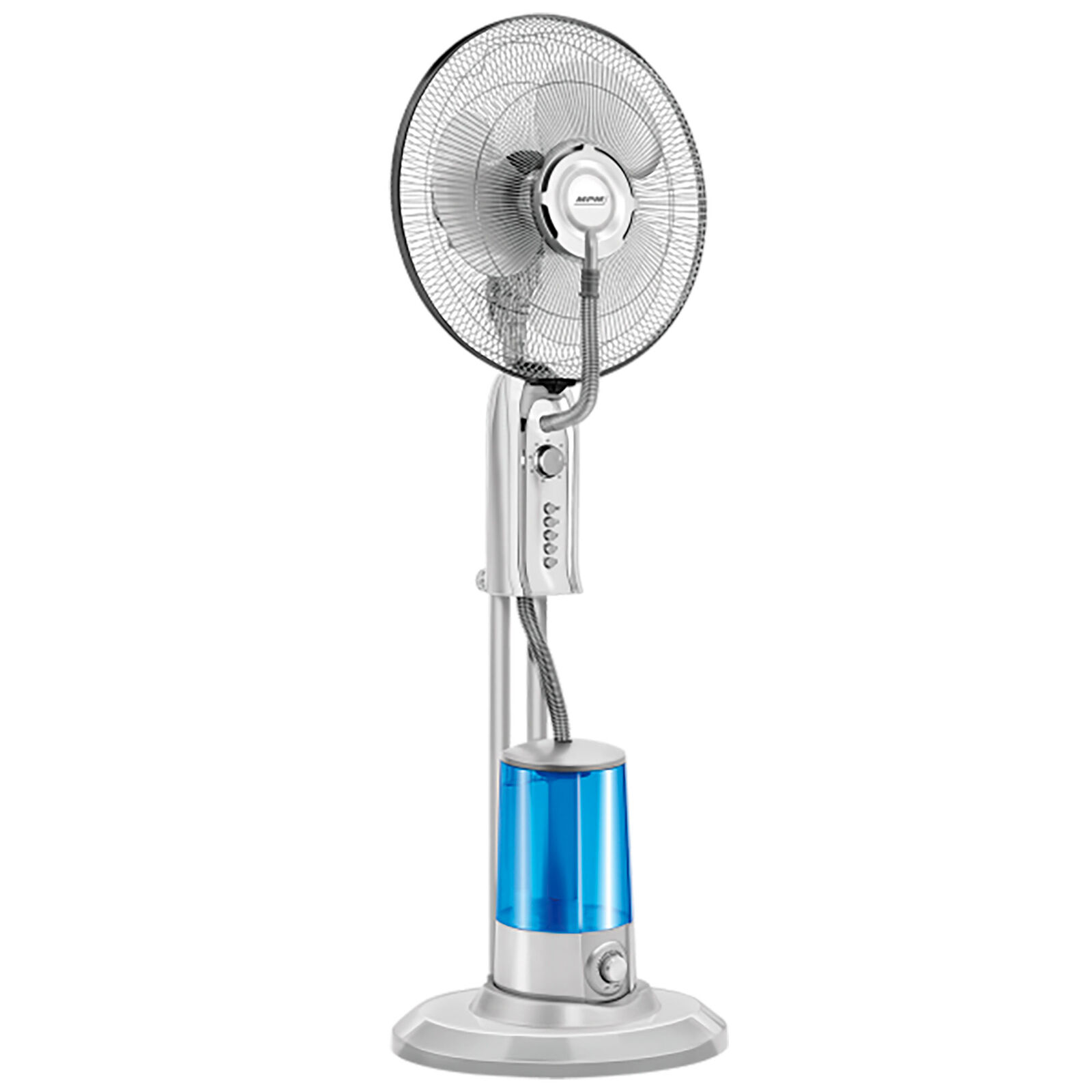 Ventilador Pie con Nebulizador de Agua, Oscilante, 3 Velocidades, Temporizador