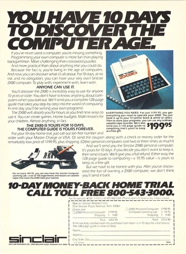1981 Sinclair ZX80 Personal Computer Vintage Print Ad - Discover computer age