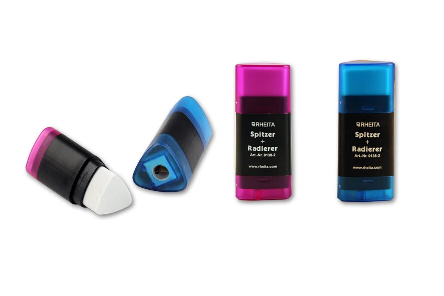 RHEITA Anspitzer mit Radiergummi in Dreikantform lila