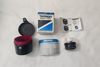 TAMRON 28mm F2.5 BBAR ADAPTALL 02B MANUAL FOCUS WIDE ANGLE LENS & Fd Adapter wit