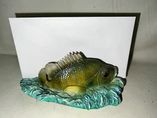 Vtg Bass Fish Stream 3-D Desktop Letter Mail Holder Sculpted Resin? 6" x 2.5"