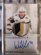 21-22 The Cup Exquisite Col. Endorsement Relics Auto Patch William Karlsson /50