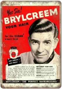 Brylcreem Hair Cream Vintage Ad 12" x 9" Reproduction Metal Sign ZF114 - Picture 1 of 1