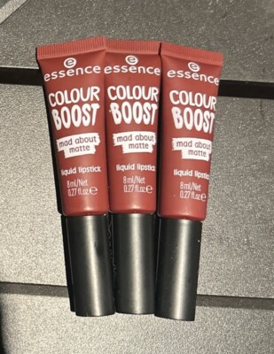 ESSENCE COLOUR BOOST MAD ABOUT MATTE LIPSTICK   09 MAGNETIC GLOOM    3 PACK