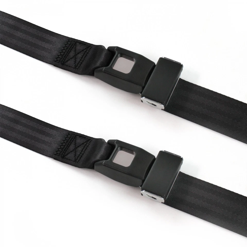 Kit de cinturón de seguridad Early Cars 1900 - 1927 estándar 2pt cubo de regazo negro - 2 cinturones Foto 2 de 4