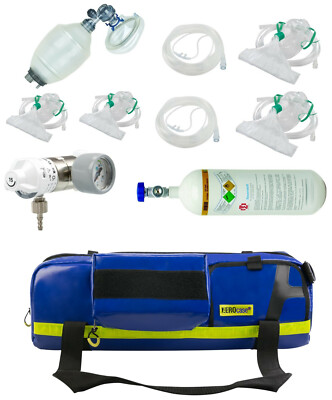  Notfalltasche Sauerstoffflasche 2l Druckminderer  Beatmungsbeutel medizinischer