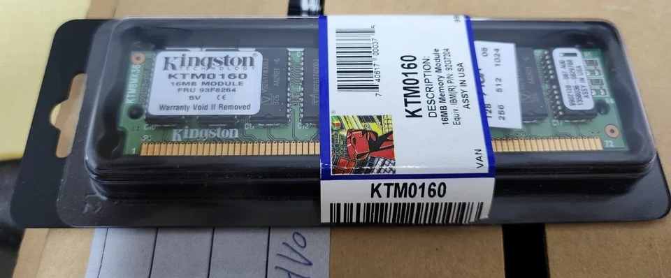 25x Kingston KTM0160 16MB 72pin SIMM (IBM FPM: 92G7204 & FRU: 93F8264) - NEW(!) - Image 2 of 3
