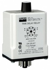Dayton Single Function Timing Relay, 24VAC/DC, 10A  240V, 8 Pins, DPDT