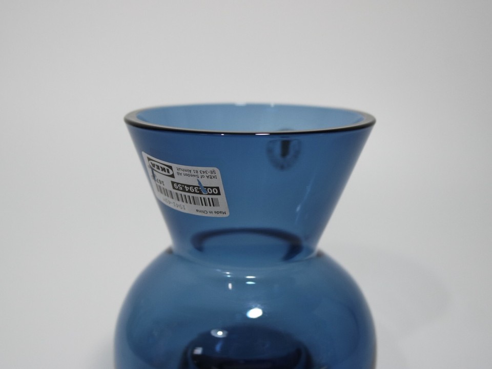 IKEA Blue Glass Stockholm 2017 Reversible TEA LIGHT HOLDER/VASE Candle