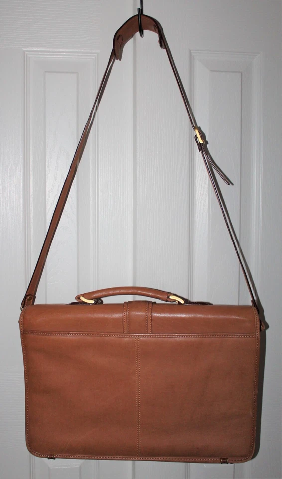 Bellino Combinación Cerradura Cuero Tostado Maletín Correa para el Hombro Organizador Bolsa de Trabajo Foto 4 de 4