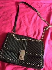 zara quited stud chain style shoulder bag