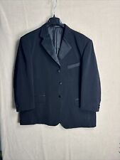 TUXEDO Eddie Domani 50R Jacket 3 Button Satin Trim Vent less Notch Black