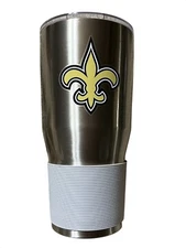 New Orleans Saints 30oz Silver Tumbler Cup Mug Boelter Brands Stainless New