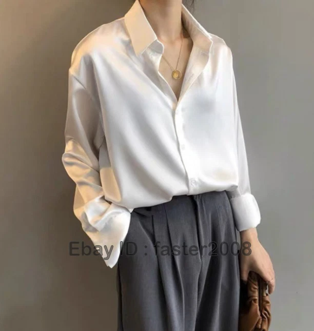 ladies white silk shirt
