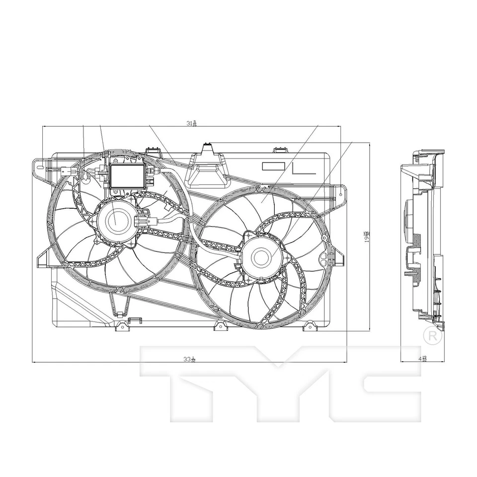 Conjunto de ventilador condensador y radiador doble para Lincoln MKX 2007-2015 TYC 2008 2009 Foto 3 de 4