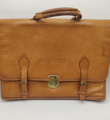 Guarnieri brown Leather Satchel Bag made in Italia Vintage - 第 1/12 張圖片