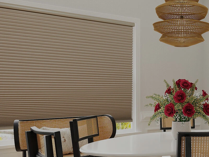 Custom Cut Cordless Room Darkening Blackout Beige Cellular Shade Honeycomb Blind - Image 3 of 4