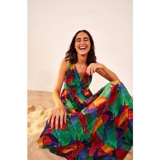 💕FARM RIO💕 Painted Toucans Midi Dress ~ 100% Viscose XS