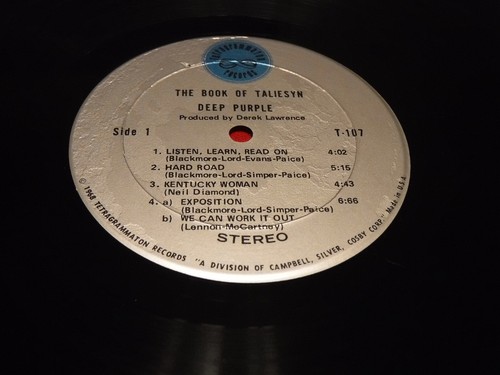 Deep Purple Book Of Taliesyn 1968 LP Tetragrammaton T-107 Kentucky River Deep - Picture 3 of 8