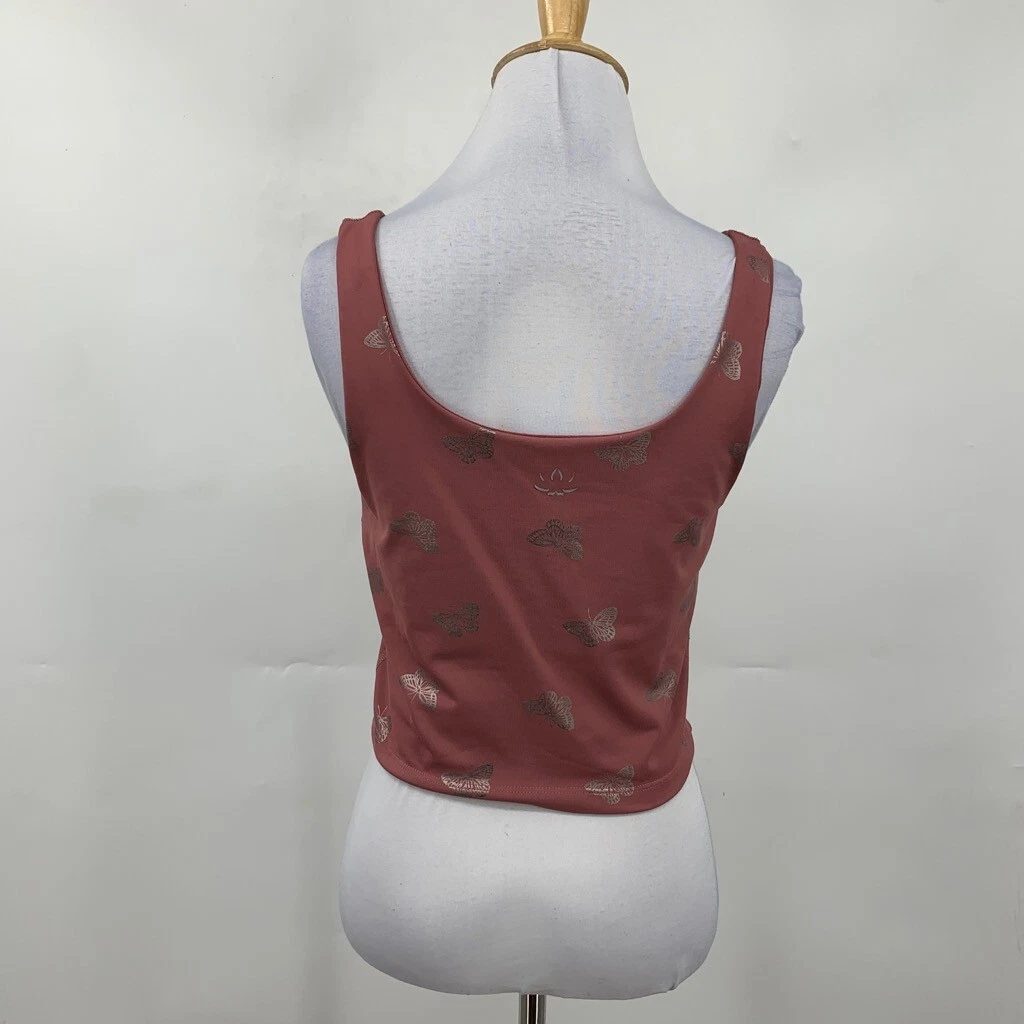 beyond-yoga shelf bra metallic butterfly cropped tank-top