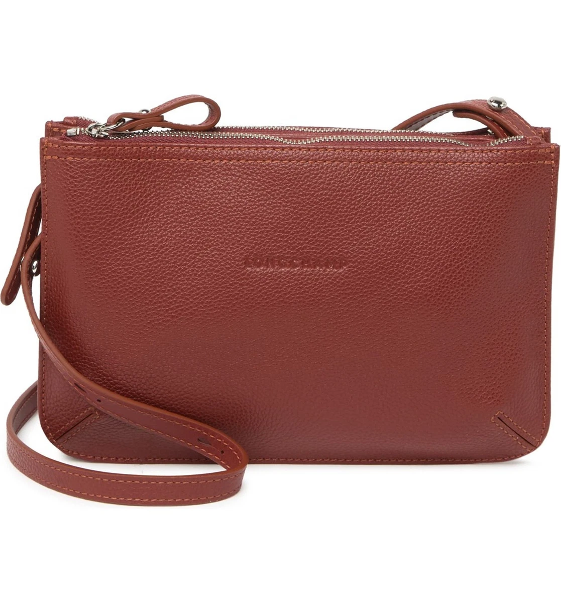 Longchamp+LE+FOULONNE+Leather+Crossbody+Bag+Black+-+Small for sale online