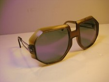 Vtg Cool-Ray Polaroid 325 Oversized Geometric Sunglasses - Brown Plastic  Metal